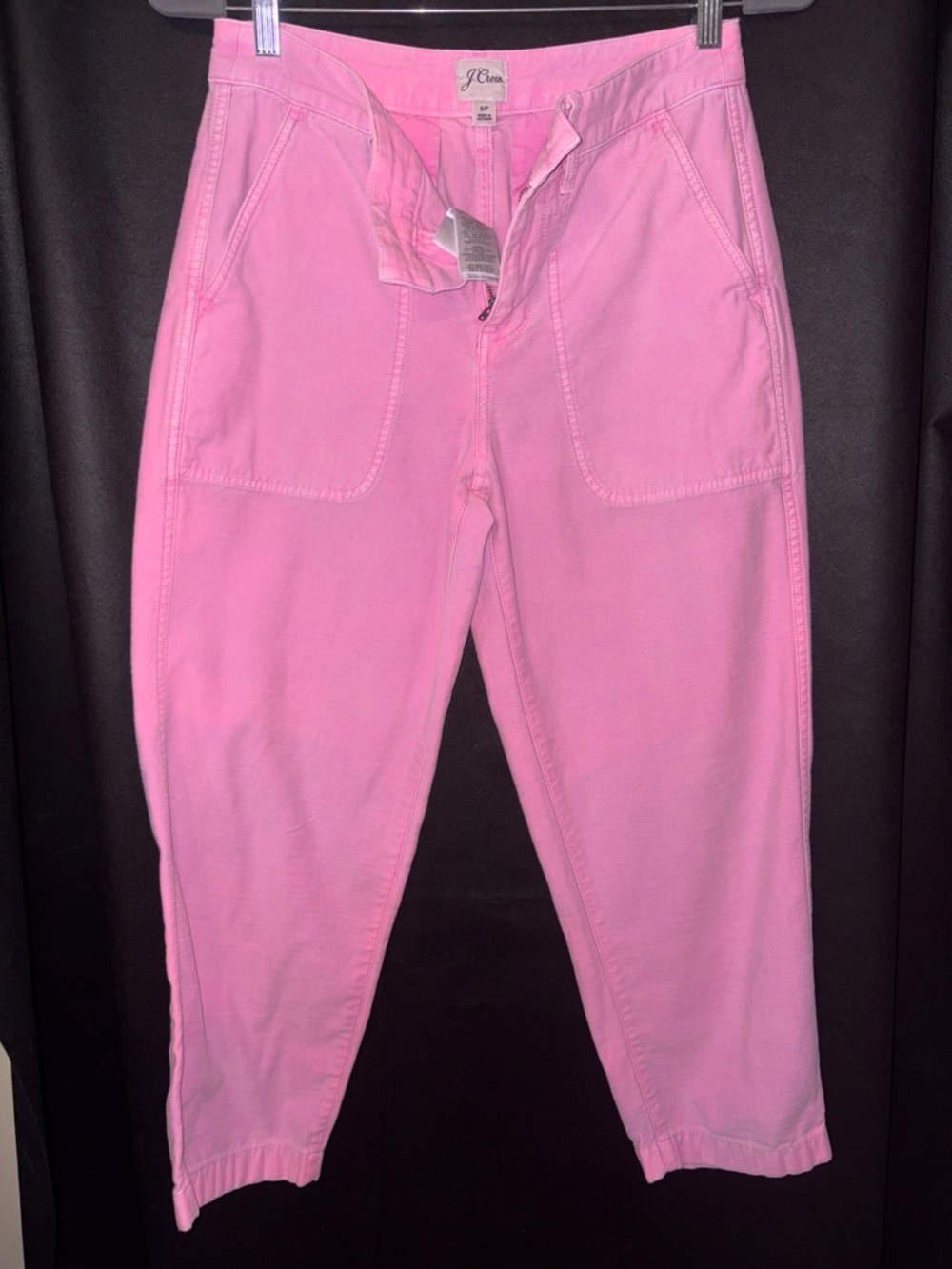J.Crew Pants Bright Pink Utility Patch Pocket Tapered 6P EUC